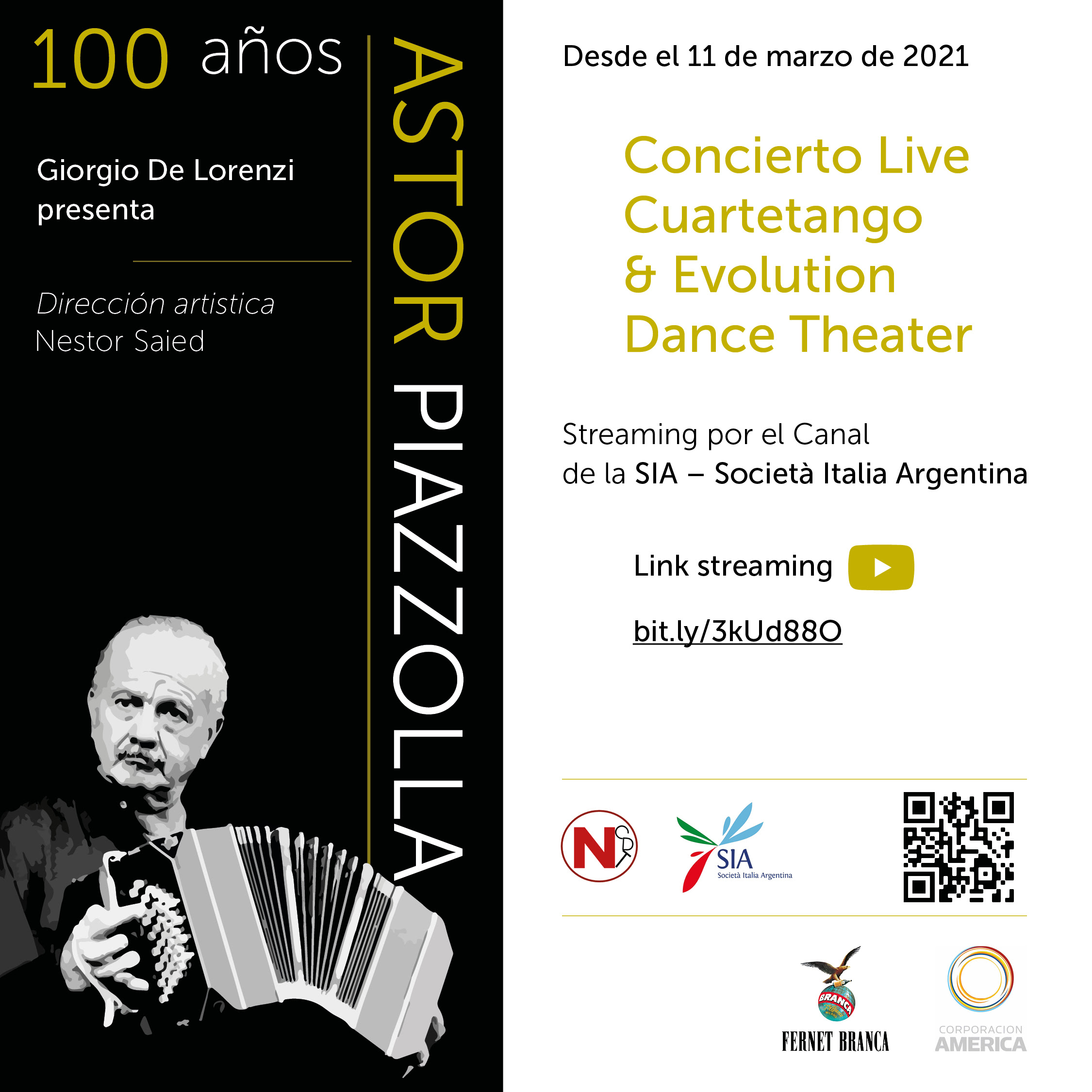 100 anni Astor Piazzolla - Concerto Live Cuartetango & Evolution Dance Theater